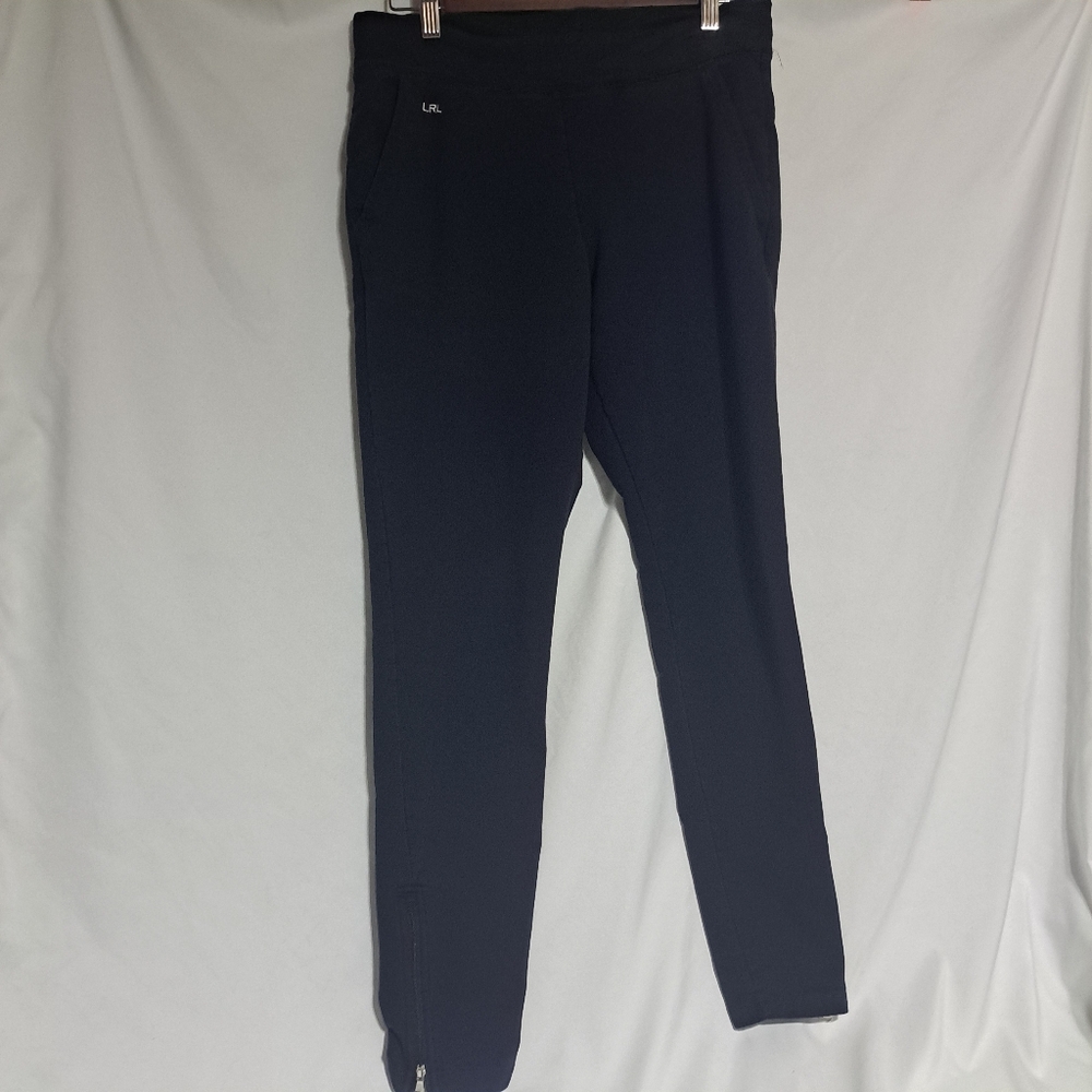 Lauren Ralph Lauren‎ Womens M Athletic Jogger Leggings Zippered Ankle